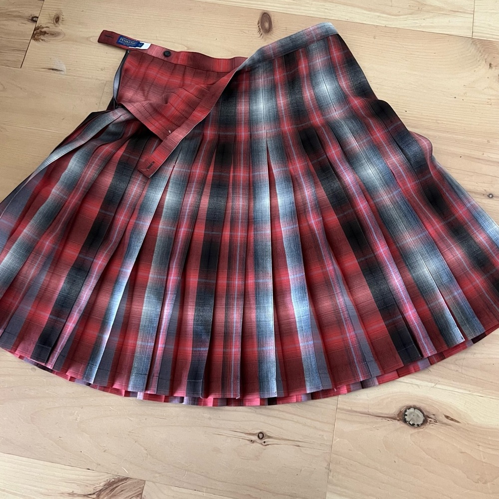 Reversible Pendleton Red and Black Plaid A-Line Skirt timeless amazing